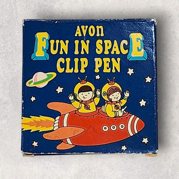 Vintage 1986 Avon Fun in Space Clip Pen Lenticular Rocket Kids Boxed Magic Toy - Picture 7 of 9